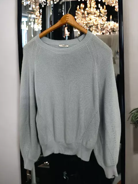 Peserico Women's Cotton Pointelle Crewneck Pullover Sweater  Size 38 US 4
