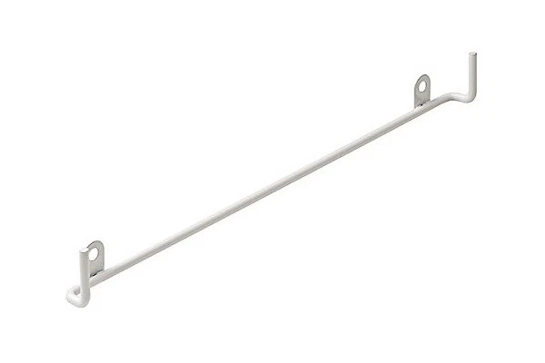 Hamper Basket Mounting Rail, White Powder Coated Steel, 8-7/8"