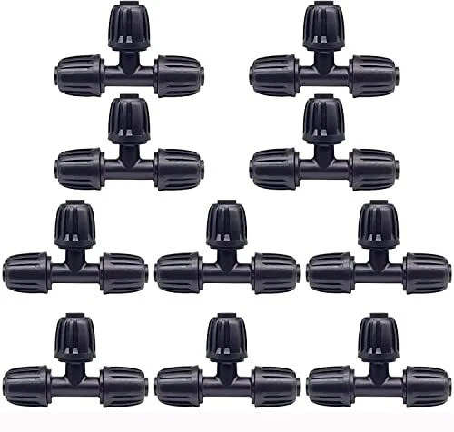 Hydrogarden 10pcs 16mm PE Connecteur de Tuyau en T Connecteur de Tuyau D'irrigat