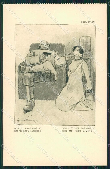 Militari Propaganda WW1 WWI Anti German Louis Raemaekers cartolina XF8391