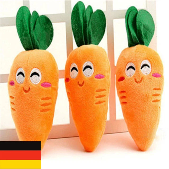 Welpe Haustier Karotte Plüsch Kauen Squeaker Sound Squeaky Soft Dog Spielzeug DE