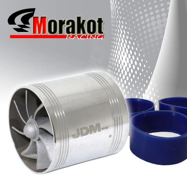 Car 2.5" Tornado Turbonator Intake Dual Fan Gas Fuel Saver Supercharger Chrome