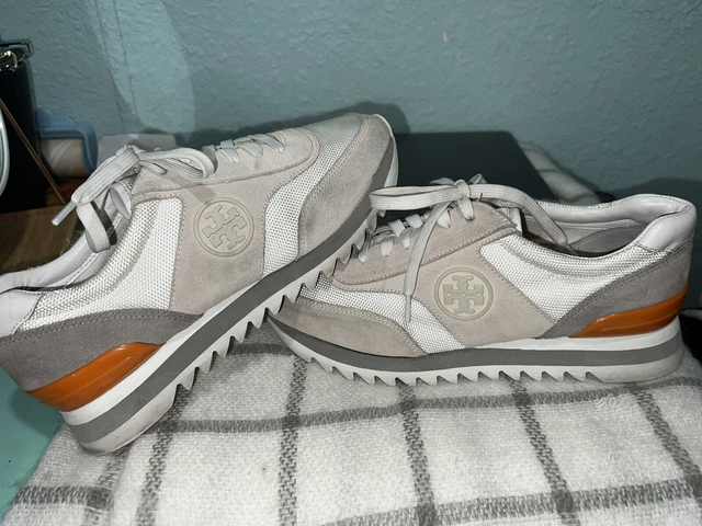 Tory burch sawtooth sales logo trainer sneakers