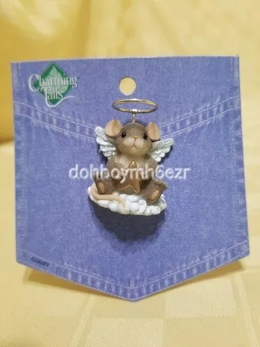 Charming Tails Mouse Angel Halo Star Cloud Lapel Pin