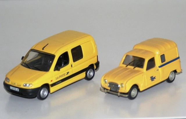 lot 2 vehicules la poste1/43 renault 4l citroen berlingo norev et UH