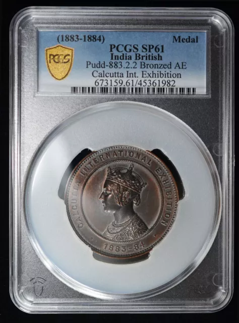 Pcgs Sp61 1883-84 India Calcutta International Exhibition Bronze Medal