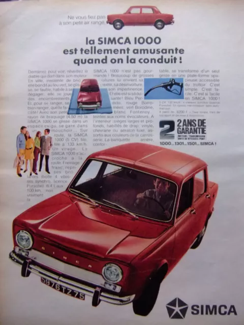 Publicité 1967 La Simca 1000 Est Tellement Amusante A Conduire - Advertising