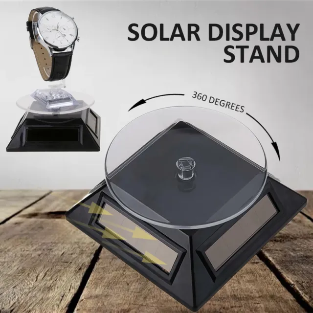 Vitrine solaire 360 ° Rotating Bijoux Montre Turntable