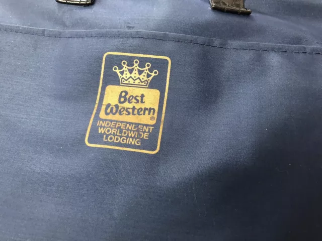 Vintage BEST WESTERN HOTEL Blue ADVERTISEMENT Briefcase Bag Carryall 2