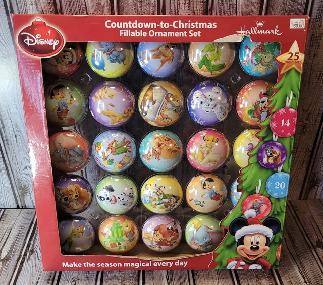 DISNEY HALLMARK COUNTDOWN To Christmas Fillable Ornament Set 25 Advent