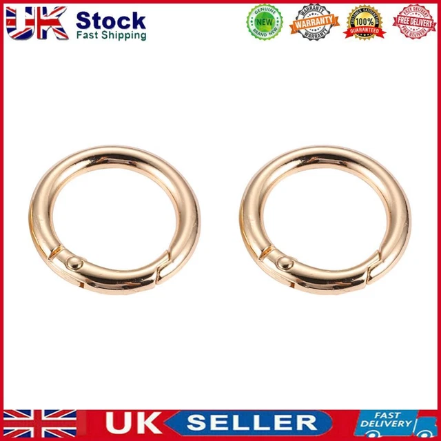 2pcs 2cm Metal Circle Trigger Rings DIY Accessories Alloy for Bag (Gold)