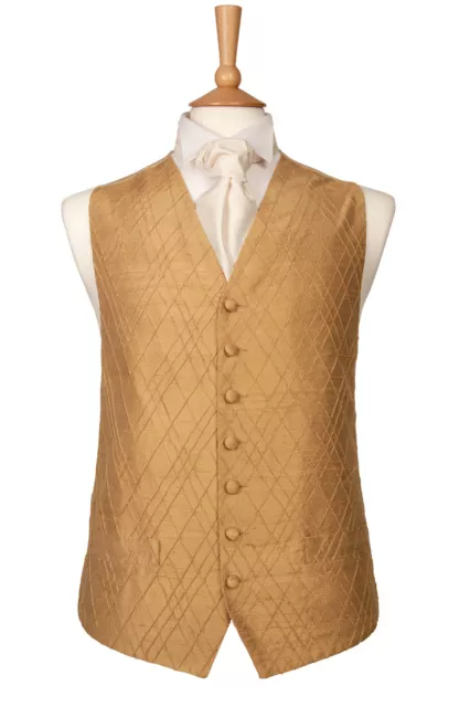 Uomini Ragazzi Designer Seta Oro Vestito da Matrimonio Gilet 38 42