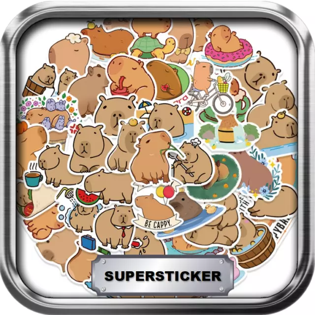 50pcs Capybara Cute Animals Gift Waterproof Vinyl Stickers Notebook Laptop Book