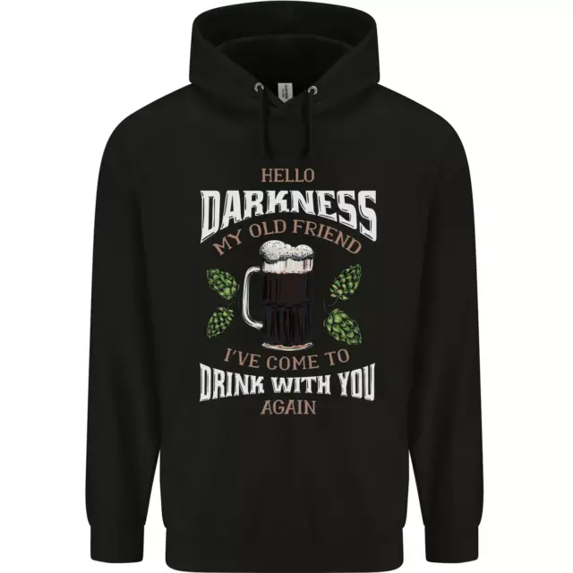 Hello Darkness My Old Friend Funny Guiness Mens 80% Cotton Hoodie