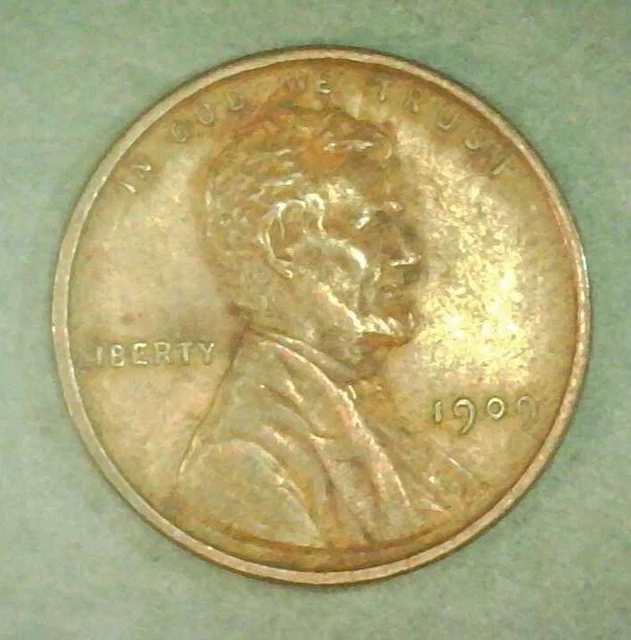 1909 VDB Lincoln Head Cent BETTER DATE WHEAT PENNY F-XF NO RESERVE #P110