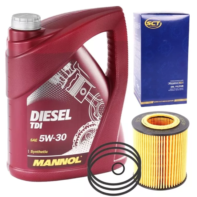 Sct Ölfilter + 5 Liter 5W-30 Motoröl Mannol Diesel Tdi 5W30 Motor Öl