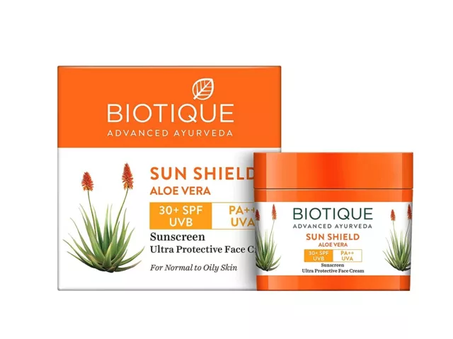 Biotique Sun Shield Aloe vera 30+ SPF Sunscreen Ultra Protectective Cream 50gm