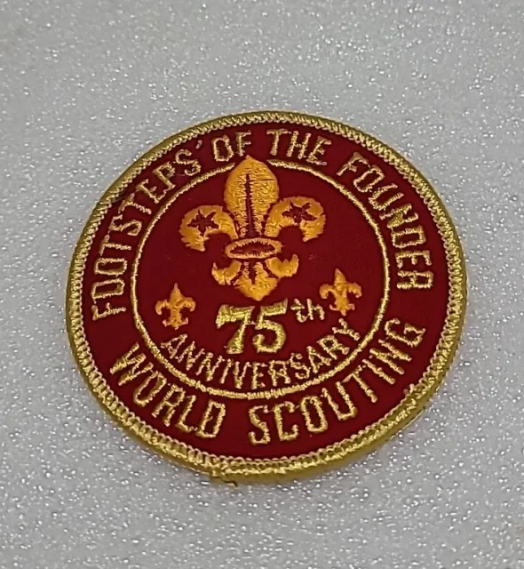 BSA Boy Scouts Patch Footsteps of the Founder 75th Anniversary World Scouting