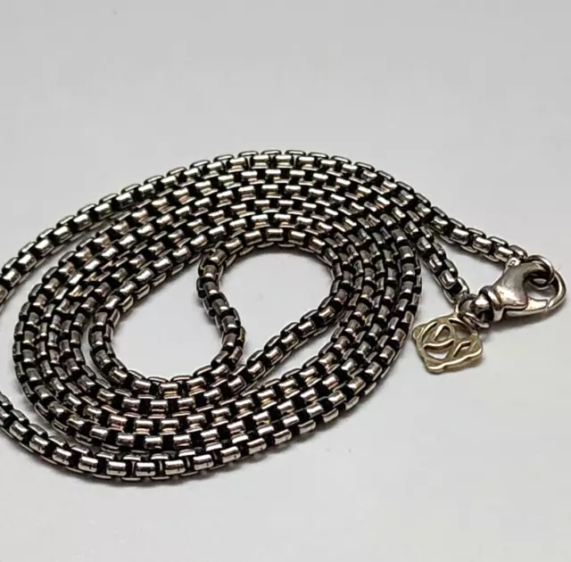 DAVID YURMAN 23& Sterling Silver/585 Box Chain Necklace $219.00 - PicClick