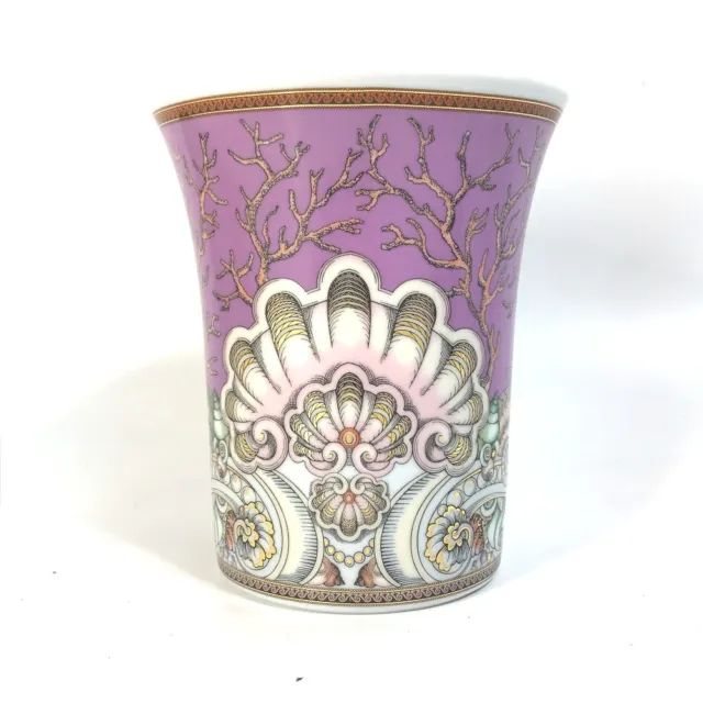 VERSACE Medusa Flower base Rosenthal Rosenthal vase Pottery White/purple Unused