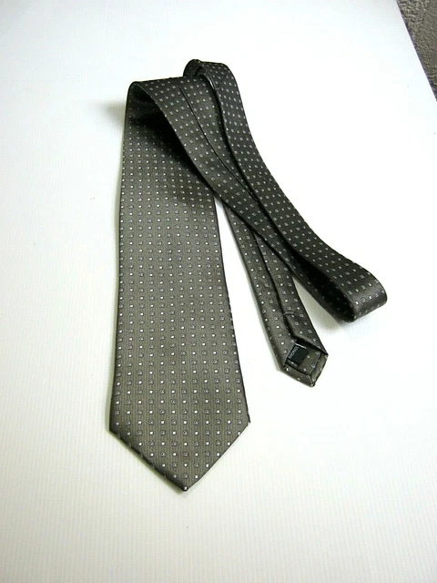 Cravate Enzo Castellano - Pois Gris Foncé En Polyester - Style Vintage Classique