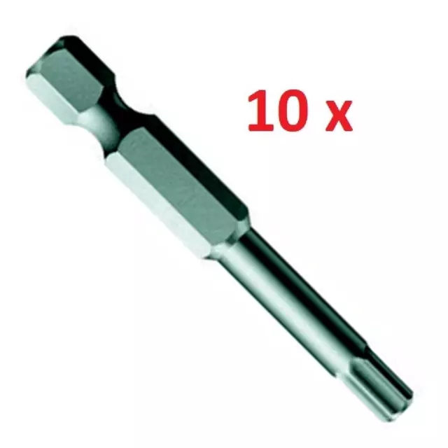 Pack of 10 WERA BIT 840/4 Z SW 1/16" x 50 mm Hexagon Drive 1/4" Hexagon screws