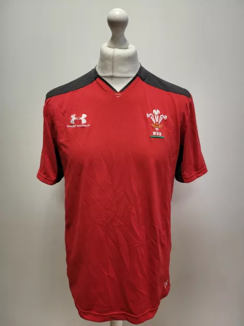 Tt231 Mens Wru Wales Rugby Red Grey Stretch S/Sleeve Rugby Shirt Uk M Eu 50