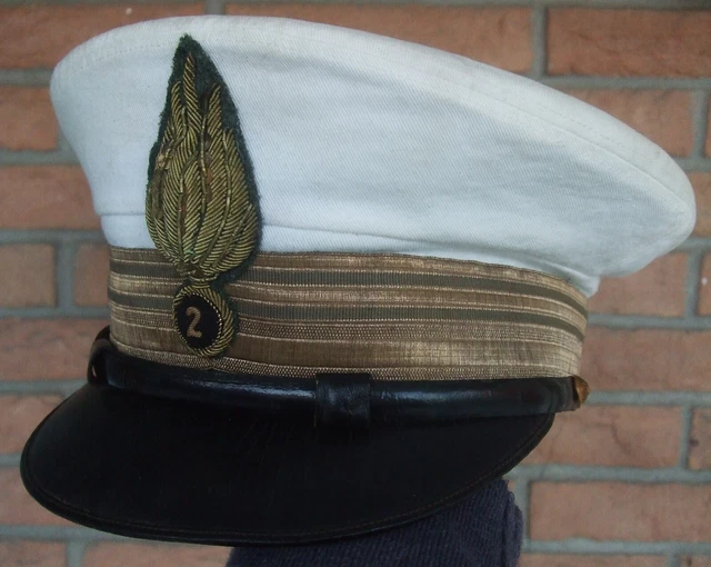 2WW Berretto BIANCO Colonnello GRANATIERI Regio Esercito Fregio Arditi Coloniale