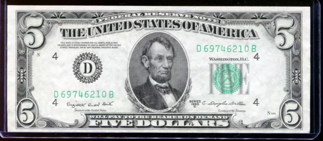 1950-C $5 Federal Reserve Note Cleveland #D69746210B Uncirculated