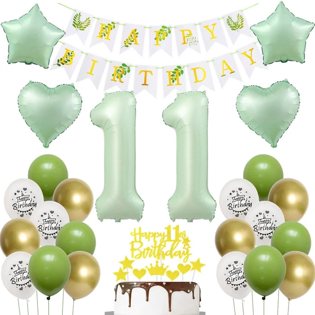 Tourima 11 Zahl Folienballon Grün 40 Zoll - Pixel Design Für 11. Geburtstag Jungen & Mädchen