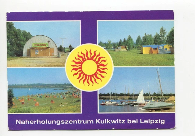 uralte AK Kulkwitz bei Leipzig Strandkino Campingplatz Strand Segelhafen 1979/30