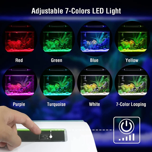 Beta Fish Tank Glass 5 Gal Self Cleaning Small Aquarium Starter Kits Room Decor 2