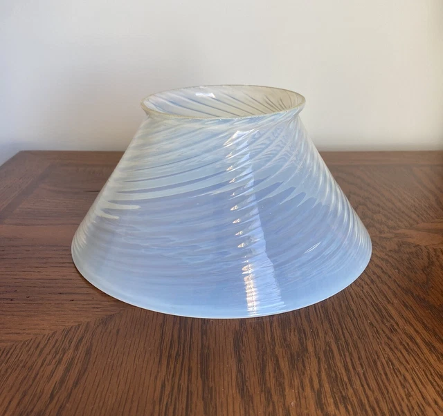 Antique White Opalescent Swirl Slant Shade 10" Wide
