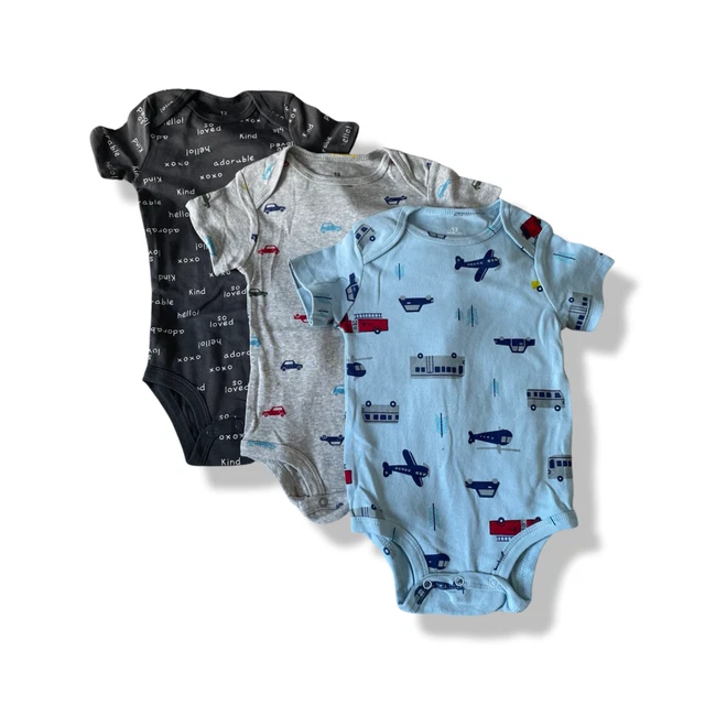 Baby/Toddler- Boys - 3 Pack Baby Grows Vests Set - UK Seller -  12-18 months