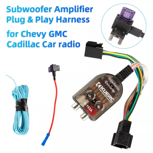 Factory Radio Add A Subwoofer Amplifier Plug&Play Harness For Chevy Cadillac GMC