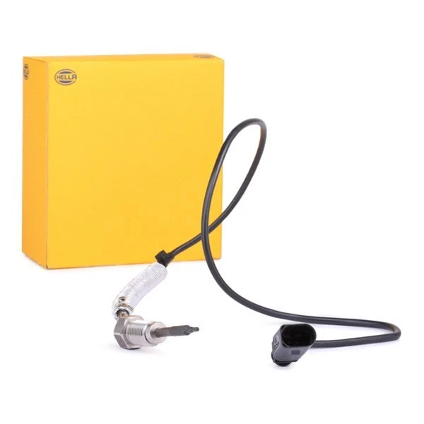 Capteur Température Gaz HELLA 6PT 014 494-261 - 2 Pôles - Câble 660 Mm - Compatible VW Touran