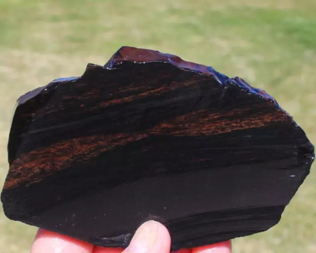 MOHOGANY/GOLDEN SHEEN OBSIDIAN SLAB 170 grams rough/knapping/agate/rock/jasper