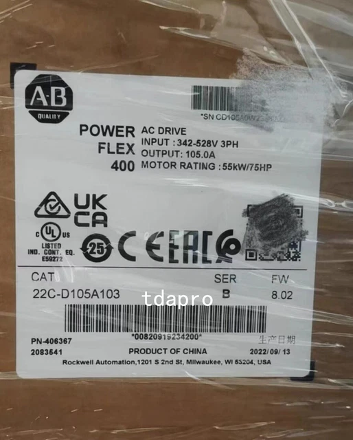 2023 NEW Factory Sealed AB 22C-D105A103 Power Flex 400 75HP AC Drive 22CD105A103