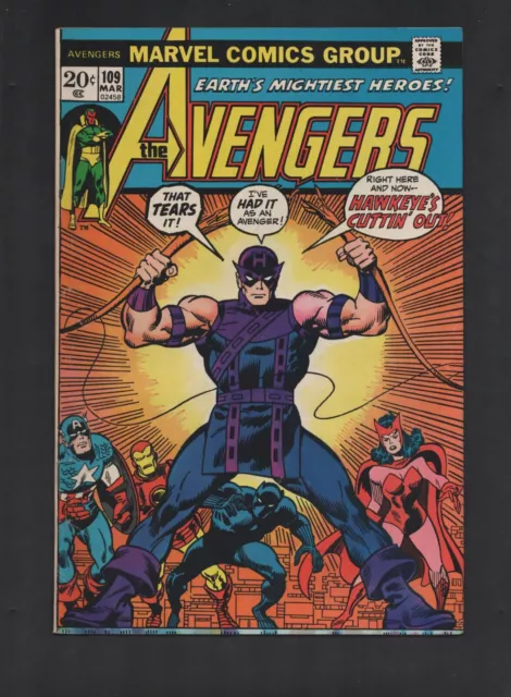 Marvel Comics The Avengers March 1973 VOL#1 NO#109 Comic Book Comicbook