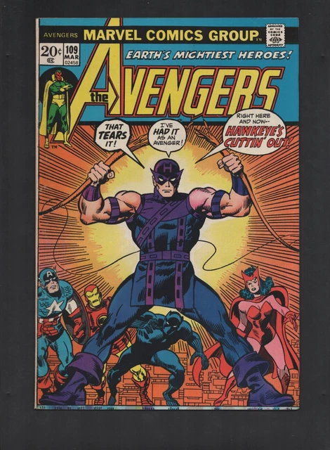 Marvel Comics The Avengers March 1973 VOL#1 NO#109 Comic Book Comicbook