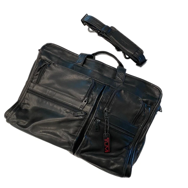 Vintage TUMI Alpha Black Napa Leather 17” Messenger Laptop Briefcase Bag
