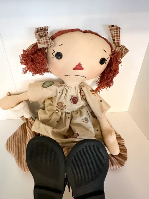 18” Primitive American Rag Doll Signed ST 2010