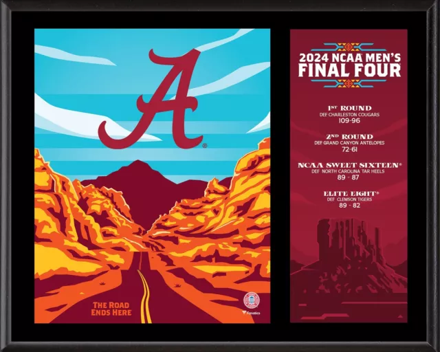 ALABAMA CRIMSON TIDE 12" x 15" 2024 NCAA Men's March Madness Final Four