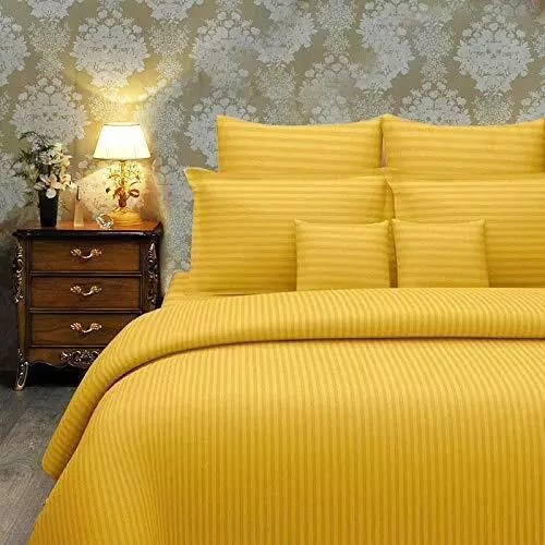 Sábana de cama con fundas de almohada a rayas de algodón 210 tc todos los tamaños ultra suave de lujo