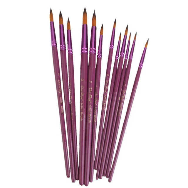 12 piezas Útil Práctico Durable Redondo Pincel de punta Cepillo Cabello Set
