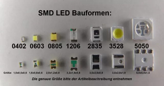 10 Stück SMD LED 3528 kaltweiß