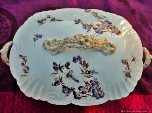 lègumière ancienne soupière  Turin avec couvercle en porcelaine Orchidée LIMOGE 3