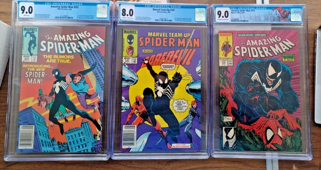 Lot of 3 CGC Amazing Spider-Man comics #252 & #316 9.0  & Marvel Team Up 141 8.0