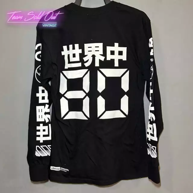 Vintage New Stussy Black International SS Link Long-Sleeve Tee T-Shirt Small 2