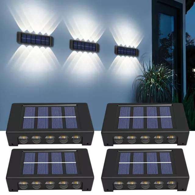 Solar Wall Lamps LED Outdoor Garden Yard Pathway Stairs Fence Deck Path Lights